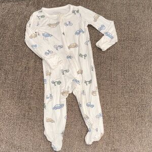 Carter's Purely Soft White Footie with Vehicle Pattern